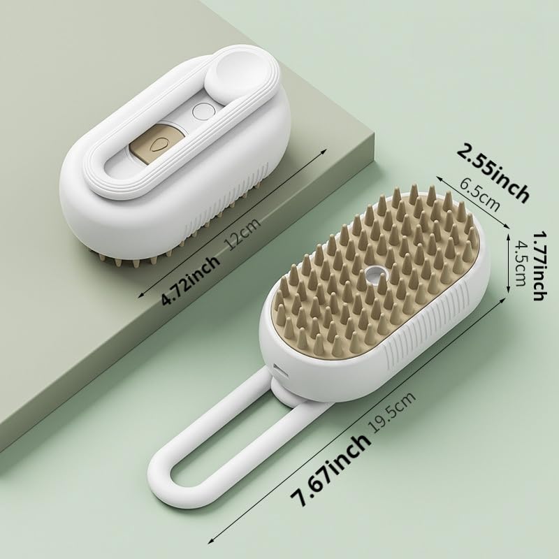 Yongyoung - Pet Spray Massage Brush with Soft Head, USB Charging, Rotating Handle