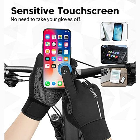 Tibisi - Winter Thermal Cycling Gloves for Men & Women, Windproof, Touchscreen, Non-Slip