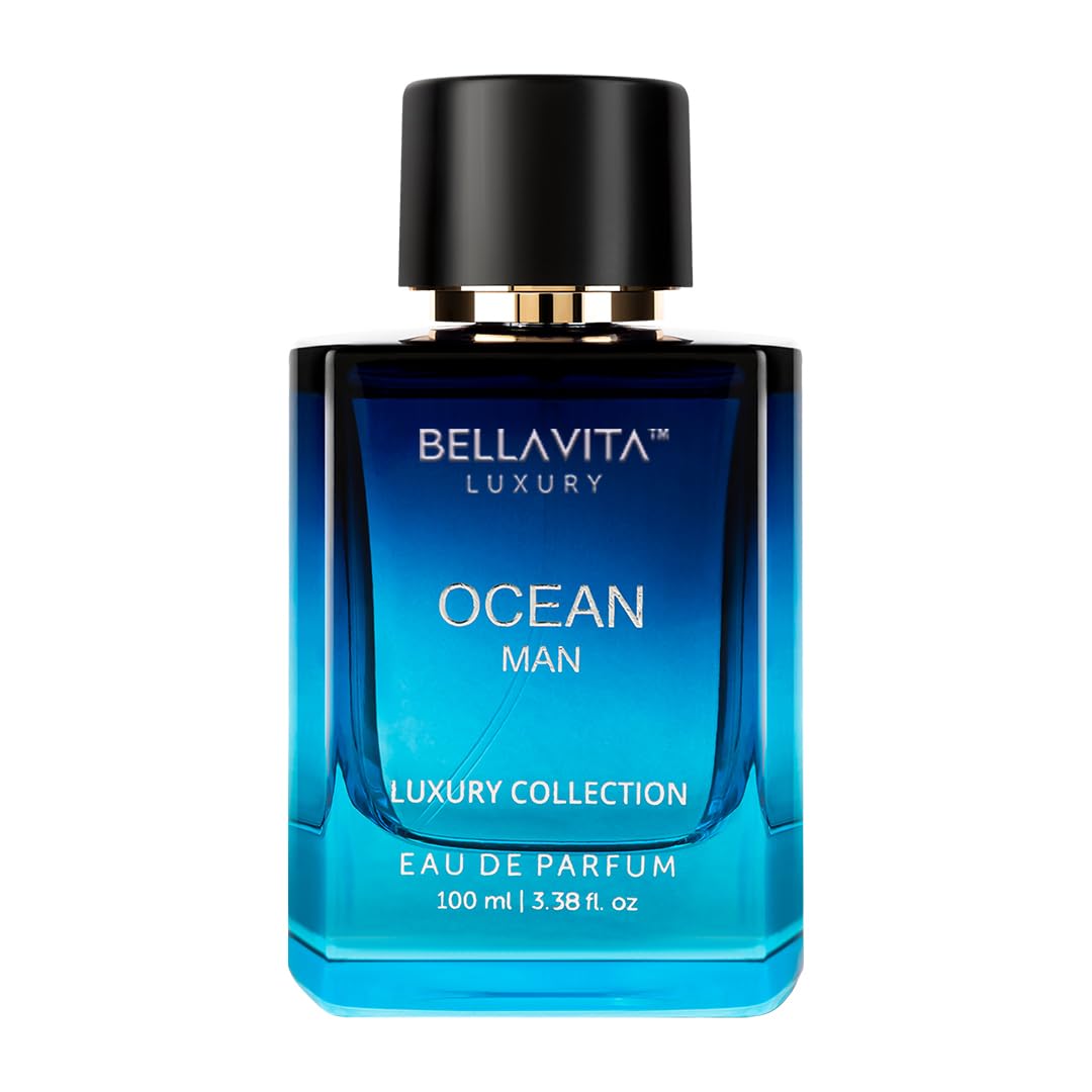 BellaVita Luxury OCEAN Eau de Perfume for Men (100ml) | Fresh Aquatic Fragrance | Notes: Aqueous, Bergamot, Orchid & Jasmine | Masculine Aromatic Fragrance | Mens Parfum Gift - Medaid International