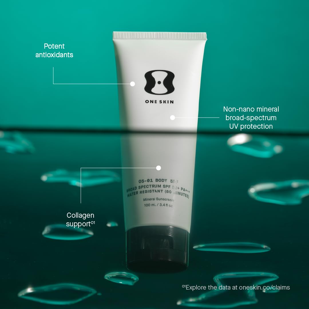 OneSkin BODY SPF OS-01 Peptide Broad Spectrum SPF 30+ Mineral Sunscreen- Protects Skin from UV Aging & Water Resistant, Includes Potent Antioxidants, Suitable for Sensitive Skin - Medaid International