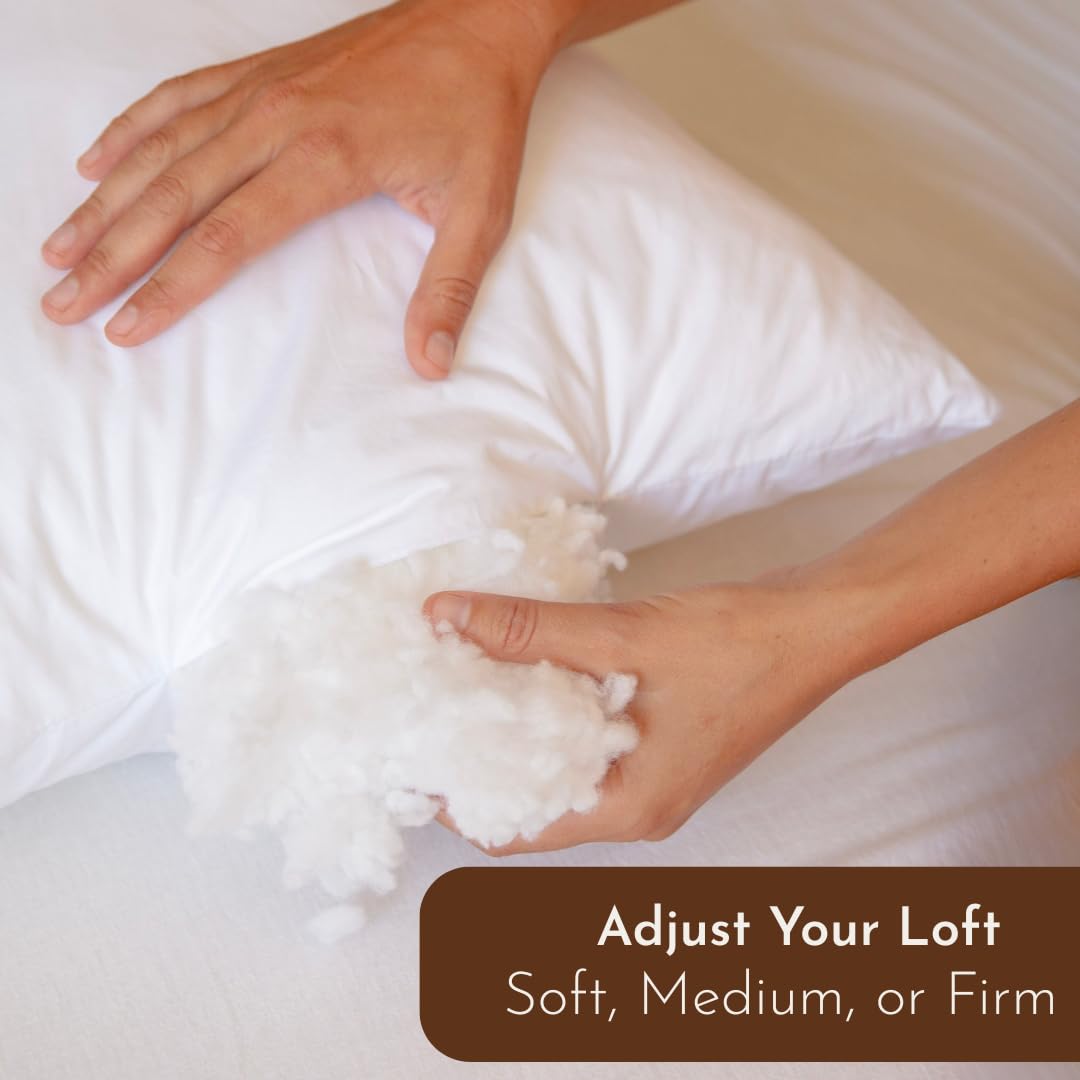 Little Sleepy Head Standard Pillows for Sleeping Standard Hotel Quality Pillows with Adjustable Loft & Down-Like Hypoallergenic Pillow Fill -20" x 26" - Set of 2 - Medaid International