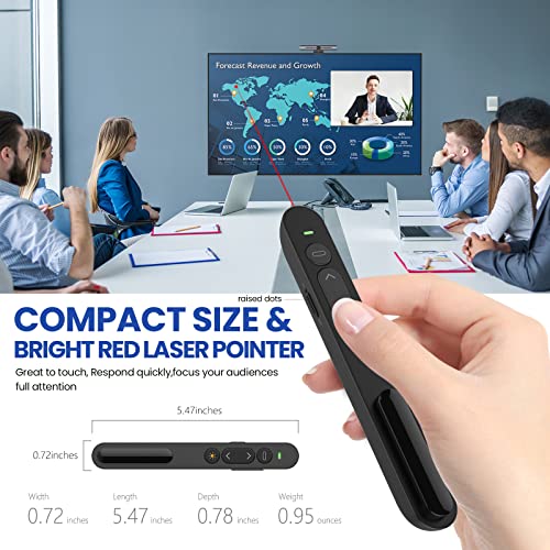 Rioicc - 2.4GHz Wireless Presentation Clicker with Hyperlink & Volume Control