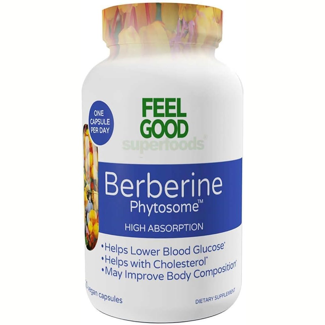 Feel Good Superfoods Berberine Phytosome, 120 Vegan Capsules - Medaid International