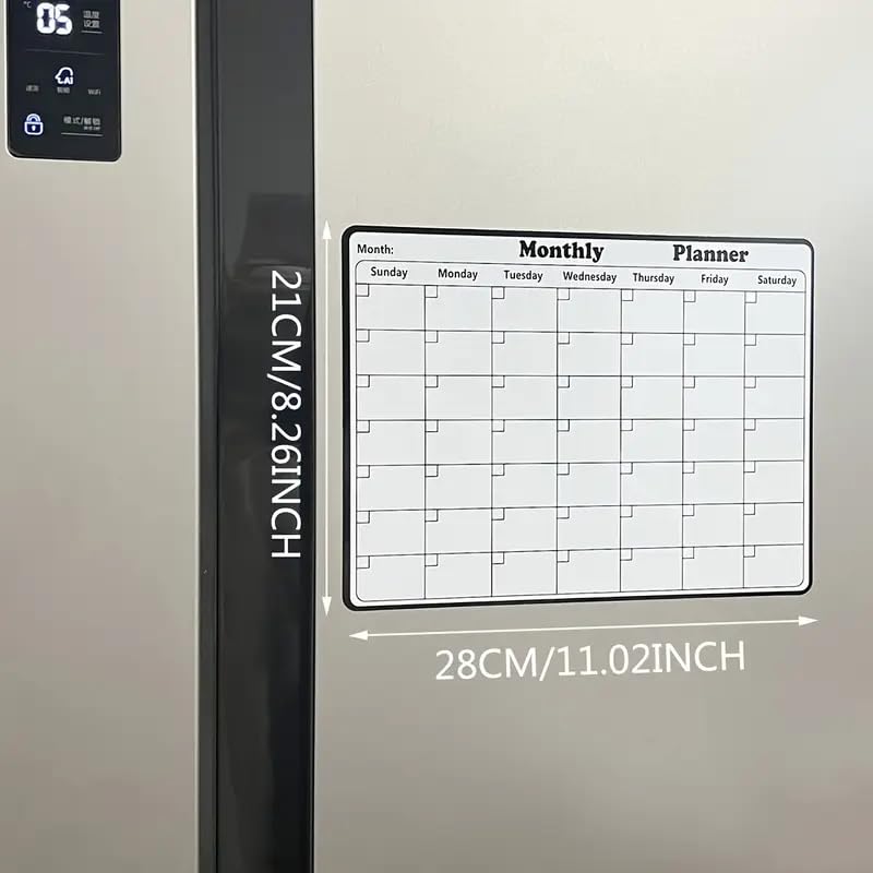 Magnetic Monthly and Weekly Calendar for Fridge, Magnetic Planner, Monthly Planner Family Planning Board, 11 x 8 Inches - Medaid International
