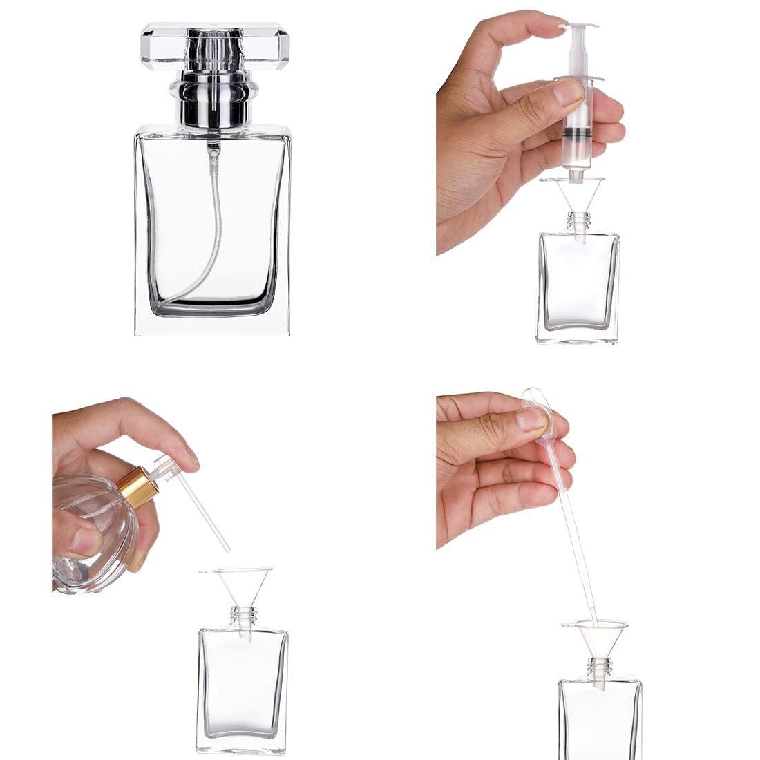 TERRIFI 6-Pack 30ml Refillable Perfume Bottles, Portable Glass Atomizer with Spray Applicator, Ideal for Travel & Gift