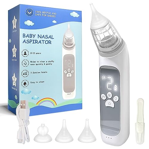 Melque - Electric Nasal Aspirator for Kids, 3 Suction Levels, USB Charging, Soothing Music