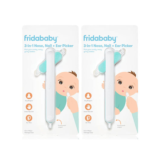 Frida Baby 3-in-1 Nose, Nail + Ear Picker [2 Count] by Frida Baby The Makers of NoseFrida The SnotSucker, Safely Clean Baby's Boogers, Ear Wax & More - Medaid International