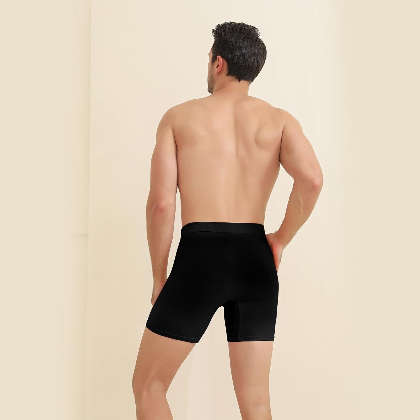 HAVVIS Men's Performance Underwear Boxer Briefs Soft Comfortable Bamboo Viscose Underwear for Men Multipack (L, Boxer Briefs : C05-6 Pack - Black) - Medaid International