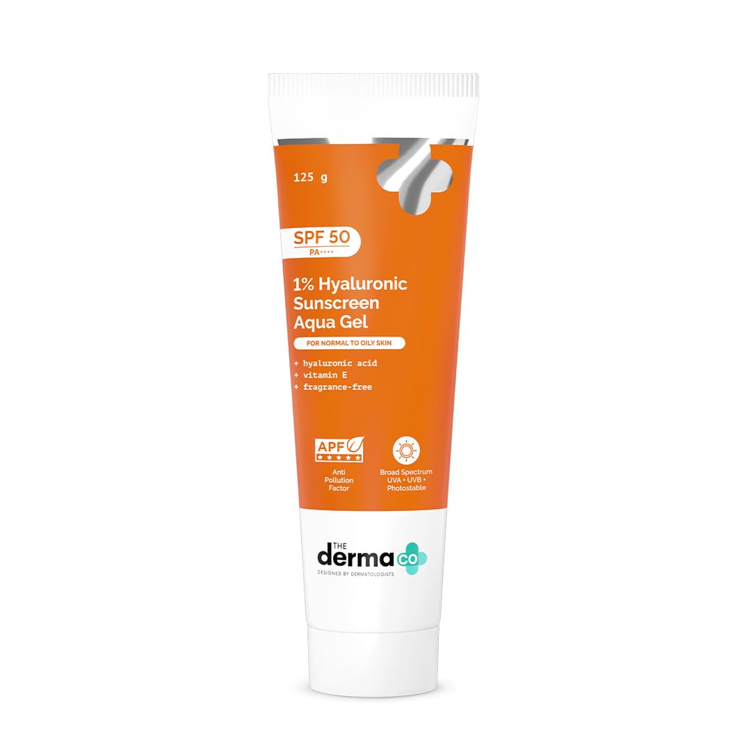 The Derma Co 1% Hyaluronic Sunscreen Aqua Gel SPF 50 PA++++, 50g