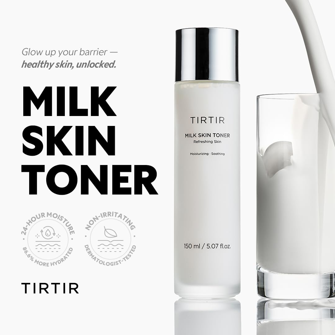 TIRTIR Milk Skin Rice Toner - Deep Moisturizing, Hydrating and Refreshing for face, Niacinamide, Ceramide, Rice Bran Extract, Nature-Oriented Ingredients, Korean Skin Care, Vegan, 150ml / 5.07 fl.oz. - Medaid International