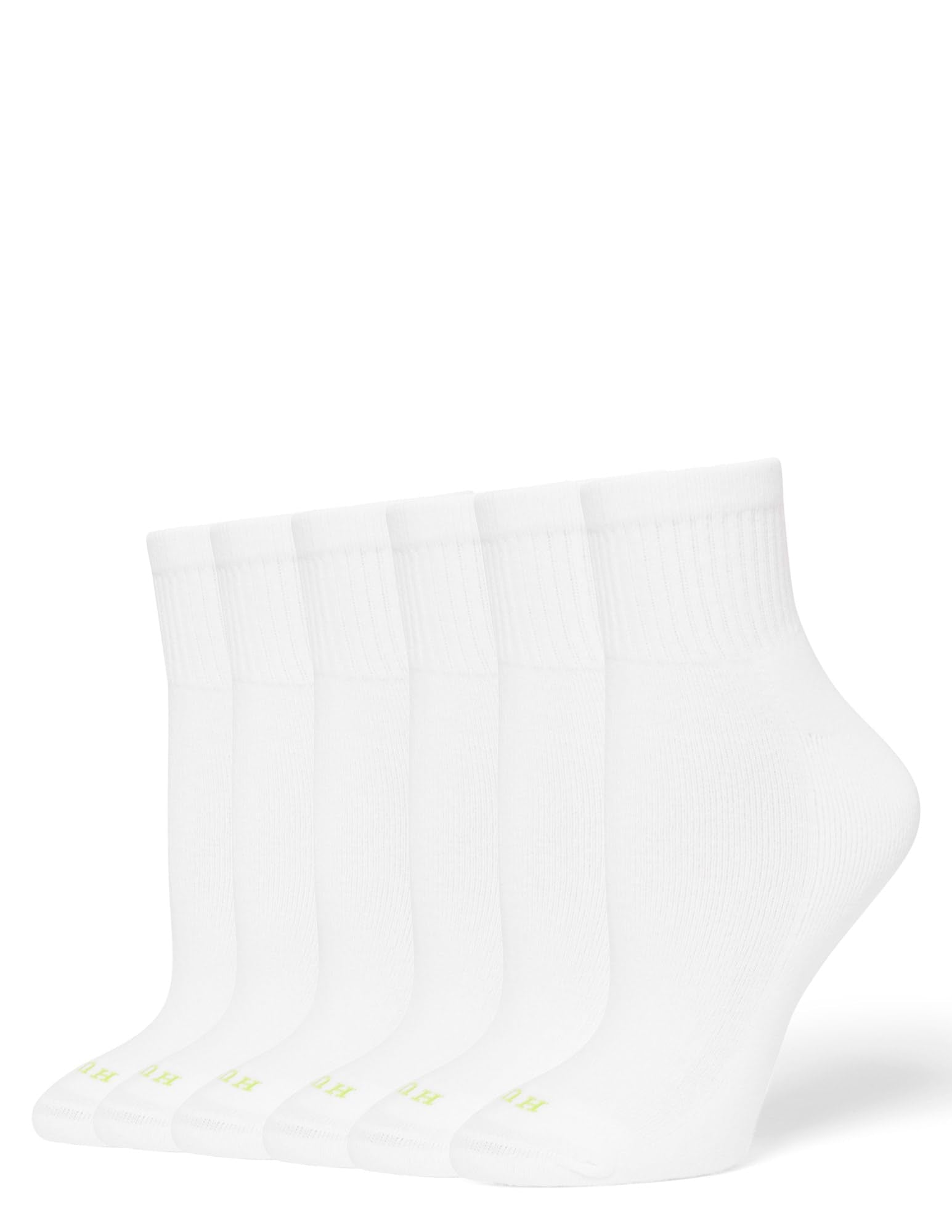 Hue Women's Mini Crew Sock 6-Pack, White, One Size - Medaid International