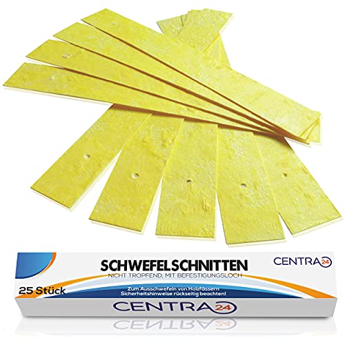 Centra24 - Premium Non Drip Sulphur Sticks for Wooden Barrels & Jars, 25 Pieces