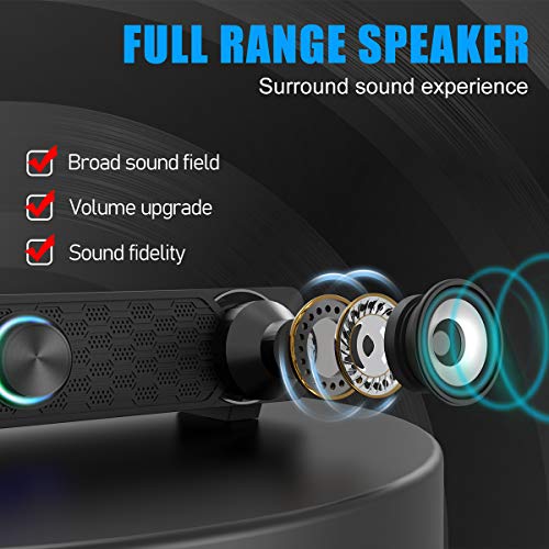 Smalody - Mini Wired USB Computer Speakers with LED Light, Ideal for Gaming