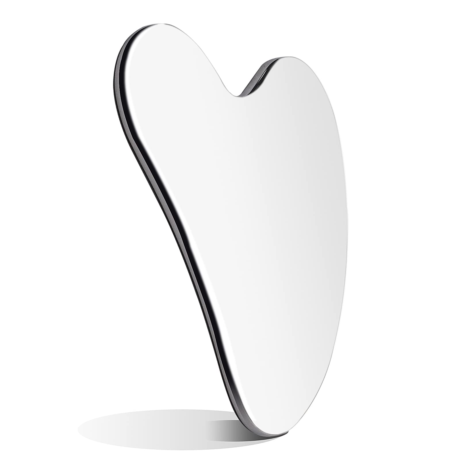 Stainless Steel Gua Sha Facial Massage Tool - Metal Jawline Sculptor with Travel Pouch - Medaid International