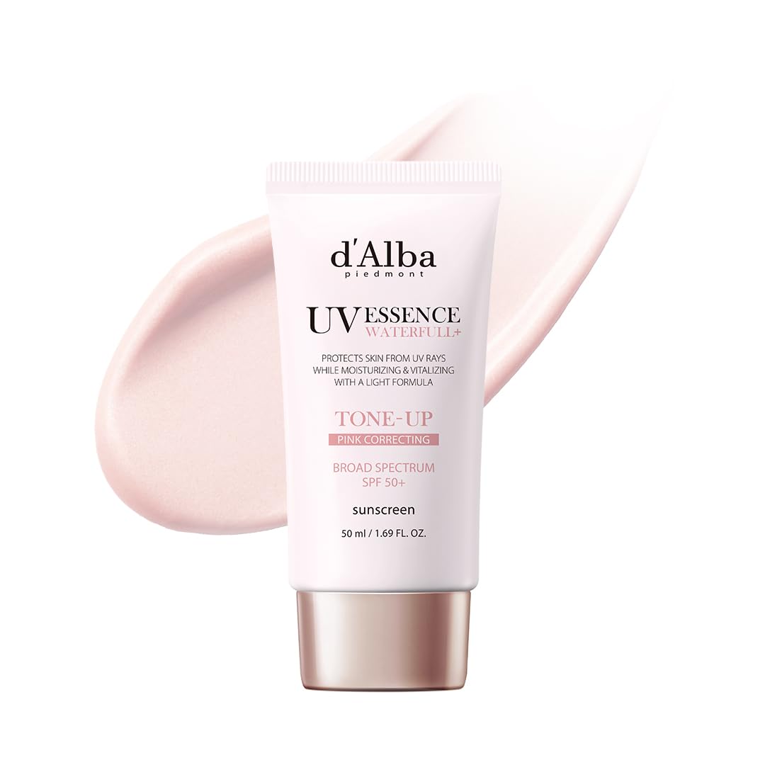 d'alba Piedmont Waterfull Tone-Up Sunscreen Serum BROAD SPECTRUM SPF 50 + Korean Sunscreen for Face, All Skin Tones, Sweat Proof Formula (1.69 fl.oz.) - Medaid International