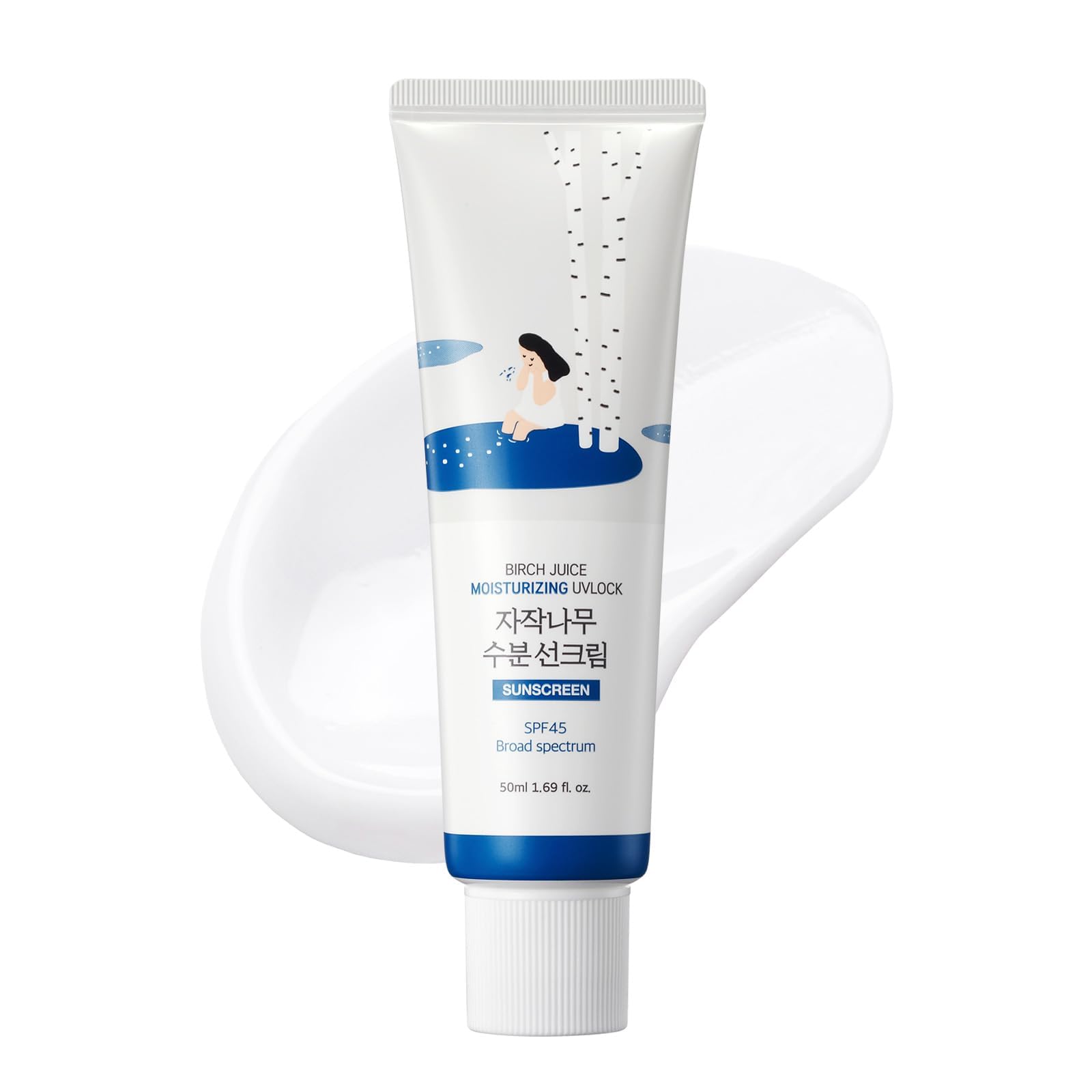 ROUND LAB Birch Juice Moisturizing UV LOCK SPF 45, 1.69 Fl Oz, Hydrating Lotion-like Lightweight Glow Sunscreen for Sensitive Skin, No White Cast, Fragrance-Free, Protector Solar, Korean Sunscreen - Medaid International