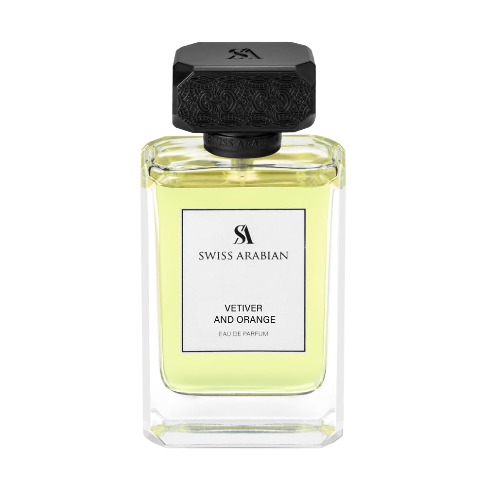 Swiss Arabian Vetiver and Orange for Men Woody Spicy Fragrance with Orange, Pepper, and Vetiver - 3.4 oz - Medaid International