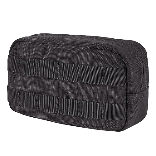 Condor - Utility Pouch Black with Dual Zipper Closure & MOLLE Webbing