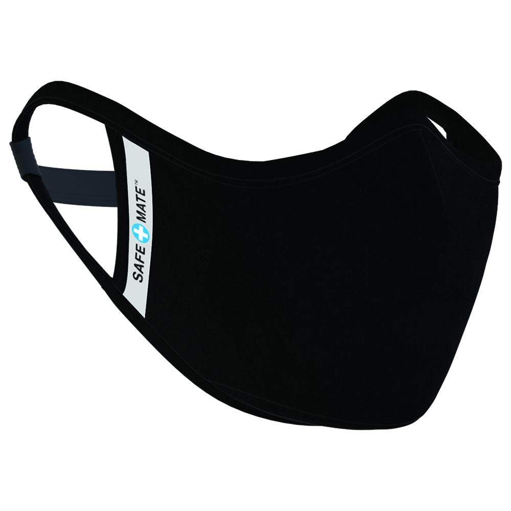 Case-Mate Safe+Mate x Cloth Face Mask - Washable & Reusable - Adult L/XL - Cotton - Includes Filter - Black - Medaid International