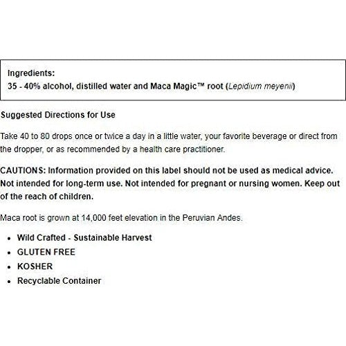 Maca Magic: Liquid Express Extract (4oz) Peruvian Premium Grade Maca - Liquid for Fast Absorption - Black Maca, Red Maca, Purple Maca, Yellow Maca - Organic - Certified Kosher - Vegan - Gluten Free - Medaid International