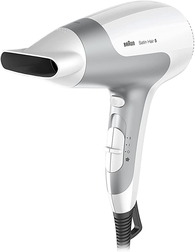 Braun HD580 Satin Hair 5 Power Perfection Hair Dryer (White/Grey)