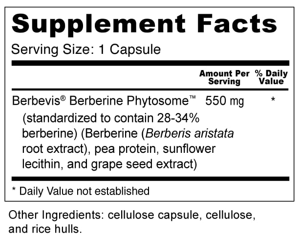 Wellness Resources Berberine Ultra - Advanced Absorption Berberine Phytosome (550mg, 60 Veggie Capsules) - Medaid International