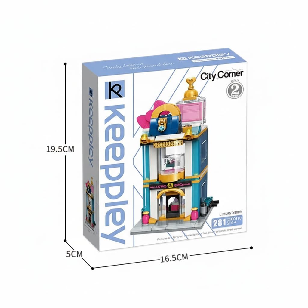 KASTWAVE Girls Luxury Store House Building Block Kits, Street View Model Sets Toys for 6-12 Years Old, Display Construction Toy Buildin Kit, 344Pcs Girl Gift for Birthday
