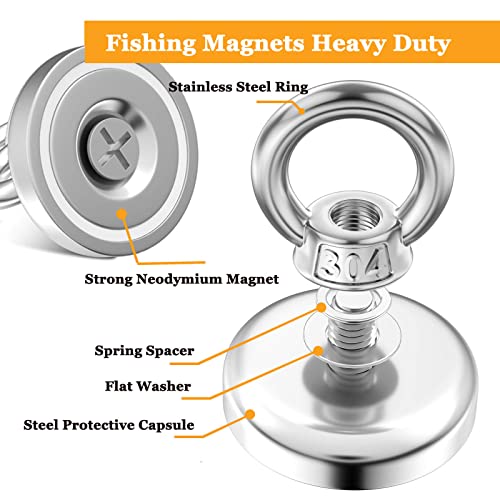 Min Ci - 12x32mm Neodymium Magnet with 45kg Pull Strength, Hook & Eye