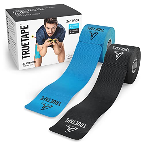 Truetape - TRUETAPE® Kinesiotape Duo Pack - 40 Pre-Cut Strips, Waterproof & Elastic