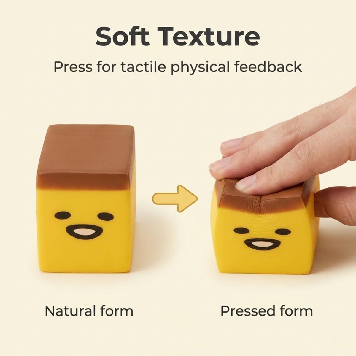 Honey Cake Squishy Sensory Stress Relief Toy,1 PCS Food Shaped Fidget for Desk Decor, Soft Press Ball with Flat Base, Tactile Handheld Tool, Non Edible Bakery Design for Work or Study Breaks
