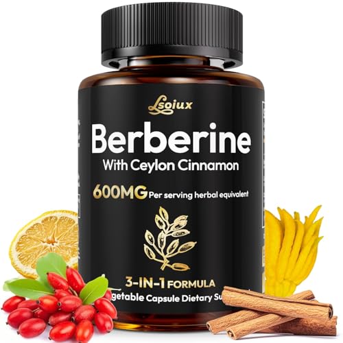 Premium Berberine Supplement Supports AMPK Metabolic, Liposomal Berberine with Ceylon Cinnamon - Classic 600mg Formula for Healthy Metabolism & Weigh*t - 3X Absorption - Vegan, Non-GMO, 120 Count - Medaid International
