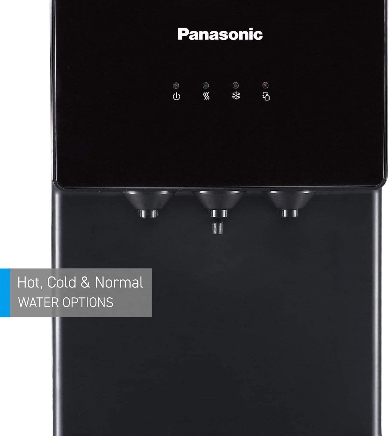 Panasonic Bottom Loading Water Dispenser, SDM-WD3438BG Black/ Stainless Steel Finish, Best for Home Kitchen & Office, Hot, Cold & Normal