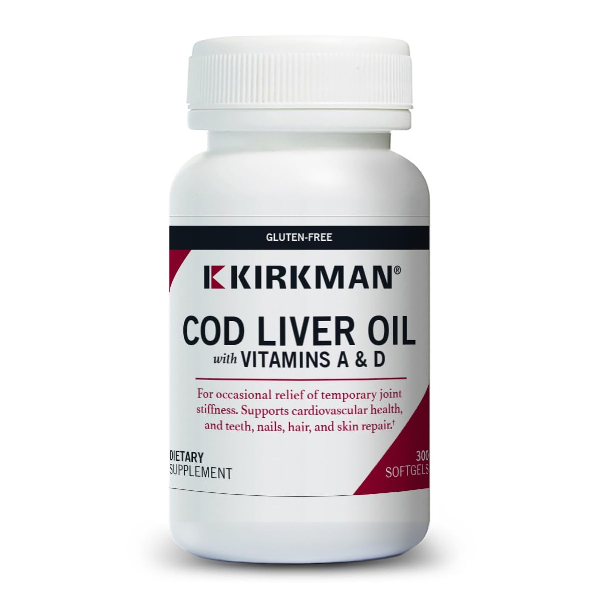 Kirkman - Cod Liver Oil with Vitamin A & D - 300 Softgels - Essential Fatty Acids - Supports Foundational Health - Hypoallergenic - Medaid International