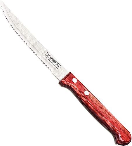 Tramontina polywood steak knife(red) 5" - set of 12