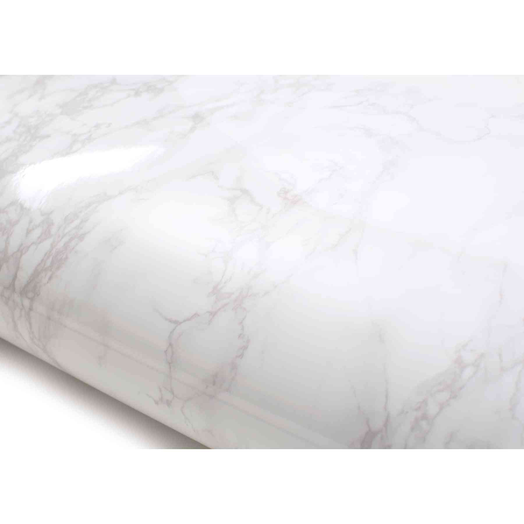ROSEROSA Peel and Stick Faux Glossy Marble Self-Adhesive Wallpaper Door Wrap Countertop Moulding Trim PGS408 - Medaid International