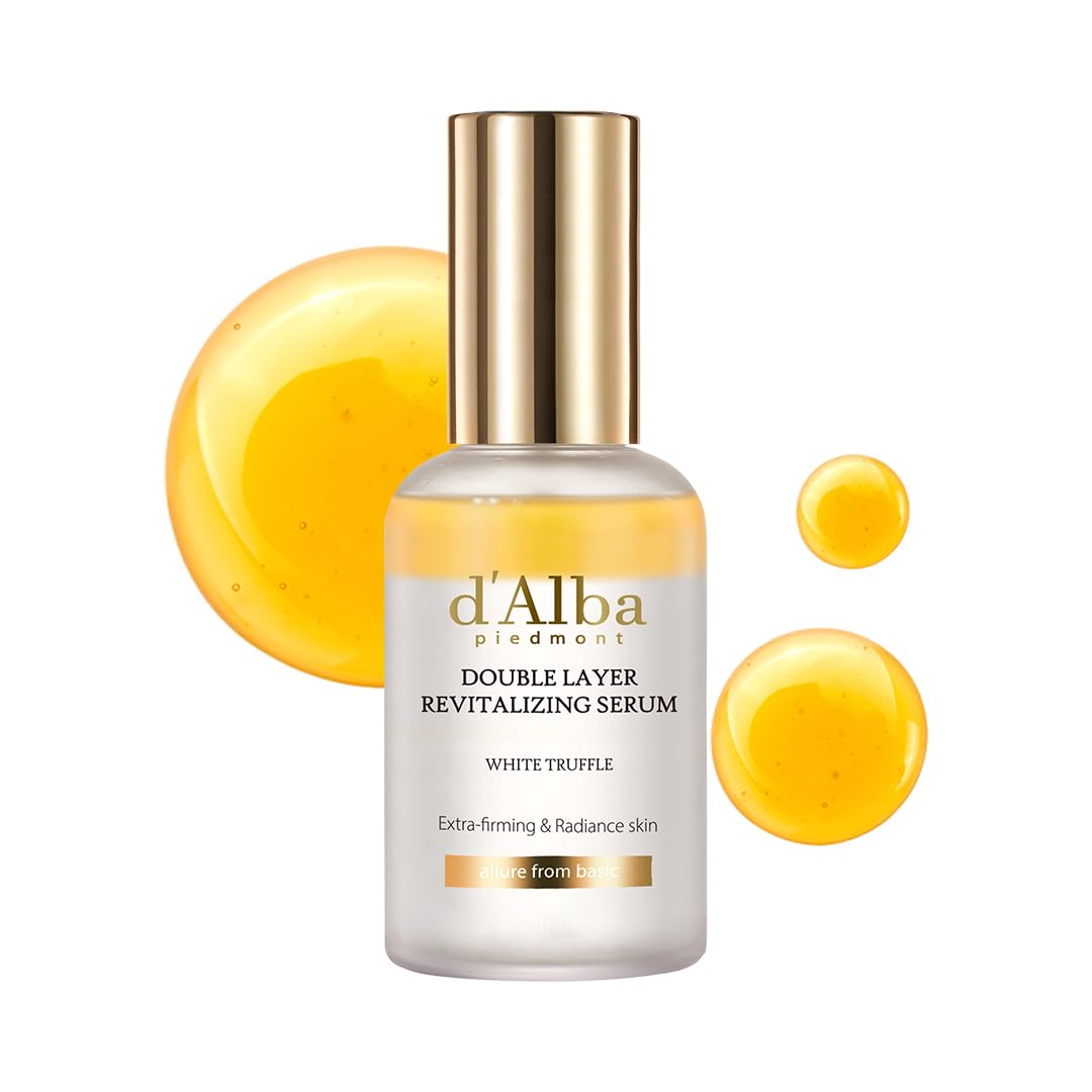 d'alba Piedmont Italian White Truffle Double Layer Revitalizing Serum, 100hr Hydration, Hyaluronic Acid and Centella Asiatica, Skin Firming and Tightening, Long-lasting Korean Skin Care (1.69 fl.oz) - Medaid International