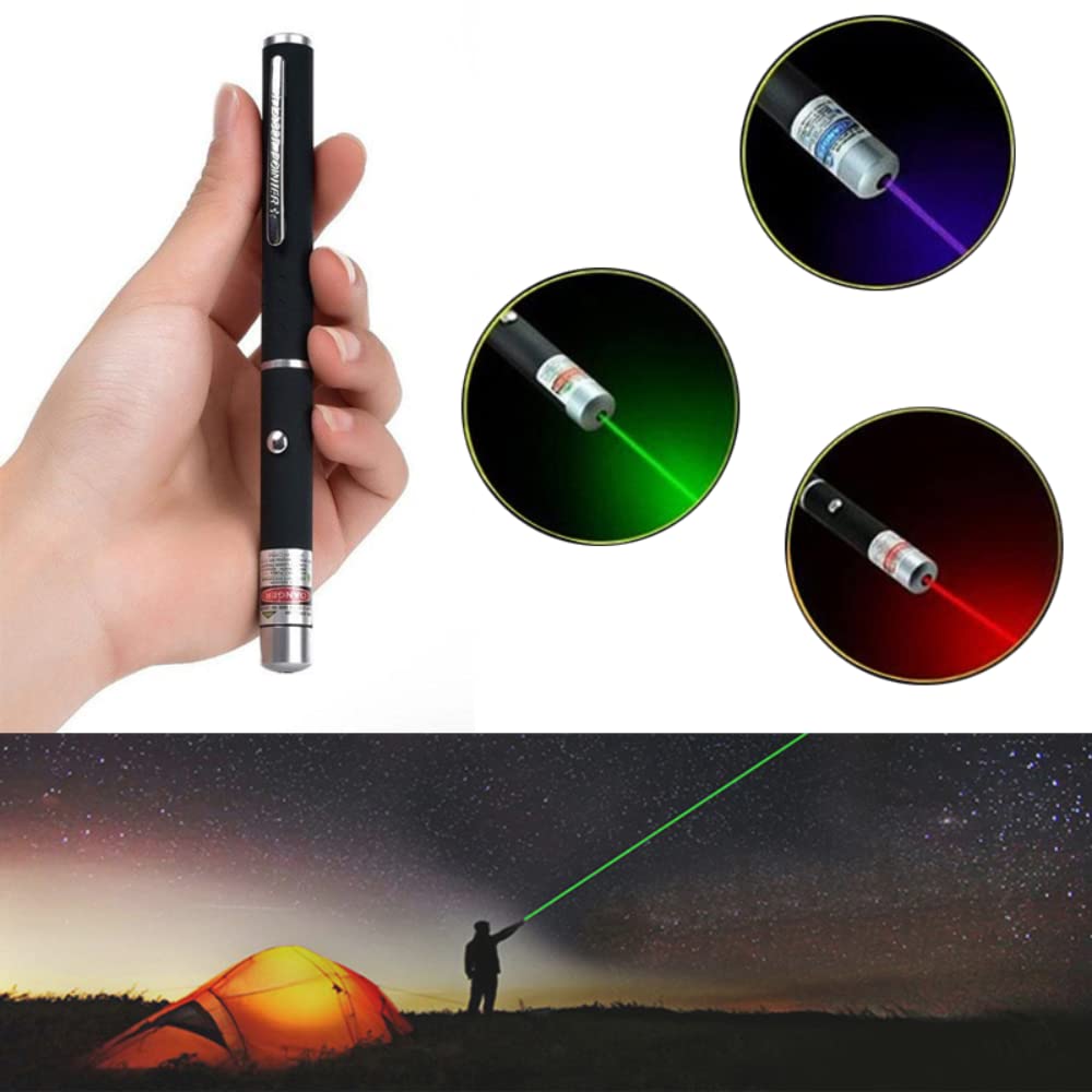 WNZQK 3 Pcs Laser Pointer for Cats Dogs Cats Laser Pointer Pet Interactive Toys Laser Presentation Remotes Red Green Purple Light (3 PCS Pack Color Mixed, Without Battery) - Medaid International