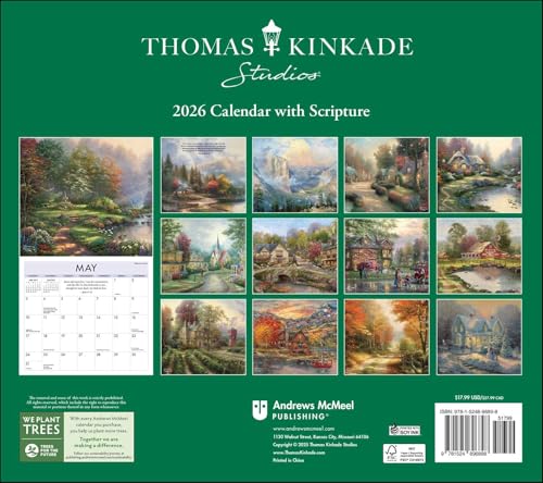 Thomas Kinkade Studios 2026 Deluxe Wall Calendar with Scripture - Medaid International