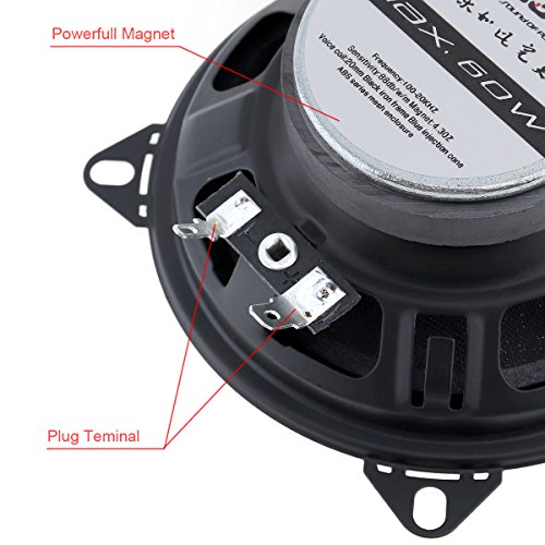 Epathchina - 2pcs 4 Inch 60W Car Coaxial Speakers, HiFi Sound, Full Range Audio