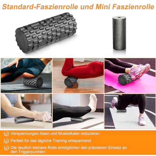 Konekel - Fascia Roller Set with 3D Texture, Includes Duoball & Small Roller