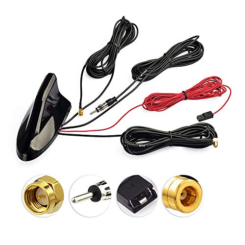 Eightwood - DAB+ Car Radio Aerial Splitter with SMB/SMA Adapter & 500cm Cable