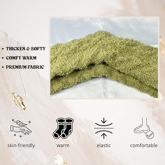 KASTWAVE Women's Winter Fuzzy Fluffy Socks - Warm Plush Crew Socks, Cozy Home Sleeping Bed Socks, Soft Fuzzy Christmas Socks for Cold Weather Daily Wear (3PCS)