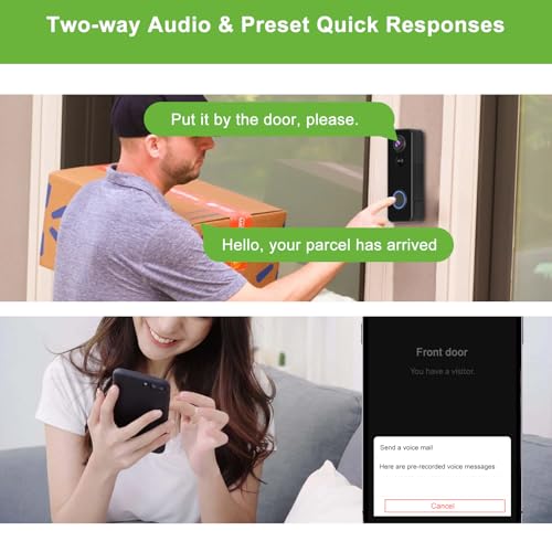 Wireless Video Doorbell Camera with Chime, Head-to-Toe View 2K HD Smart WiFi Door Bell with Camera Battery Operated Motion Detection Night Vision 2-Way Audio Support Cloud Storage Works with Alexa - Medaid International