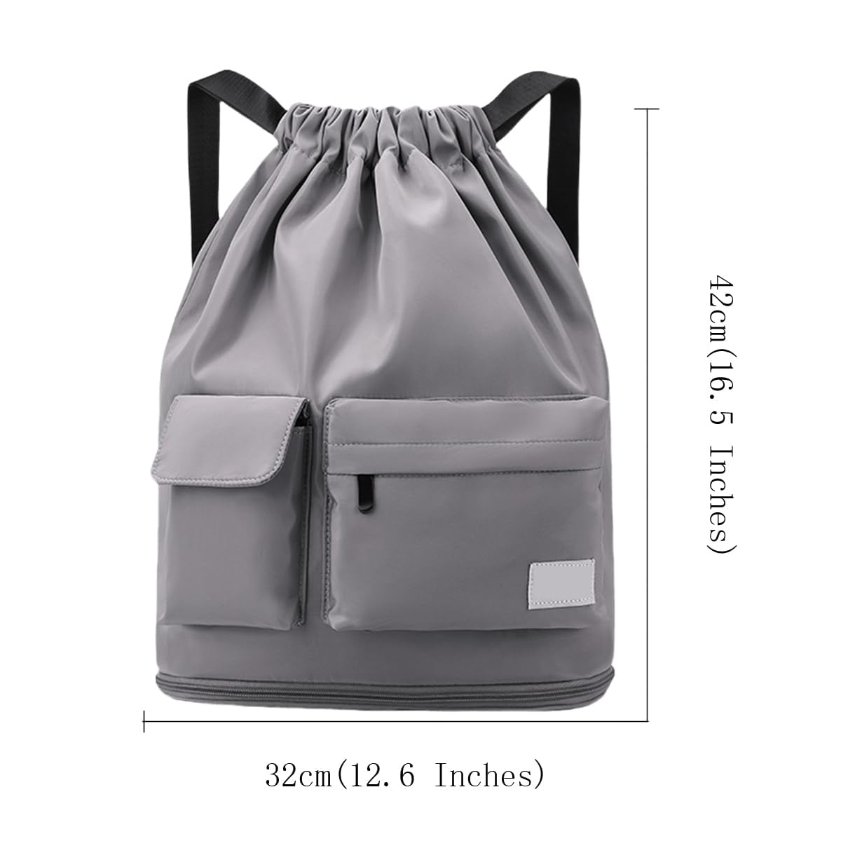 TERRIFI Gym Bag, Sports Equipment Mesh Bag with Drawstring for Swimming, Beach, Diving, Travel, Gym, Waterproof Sports Bag, Casual Lightweight Outdoor Backpack, Large Capacity (Gray)