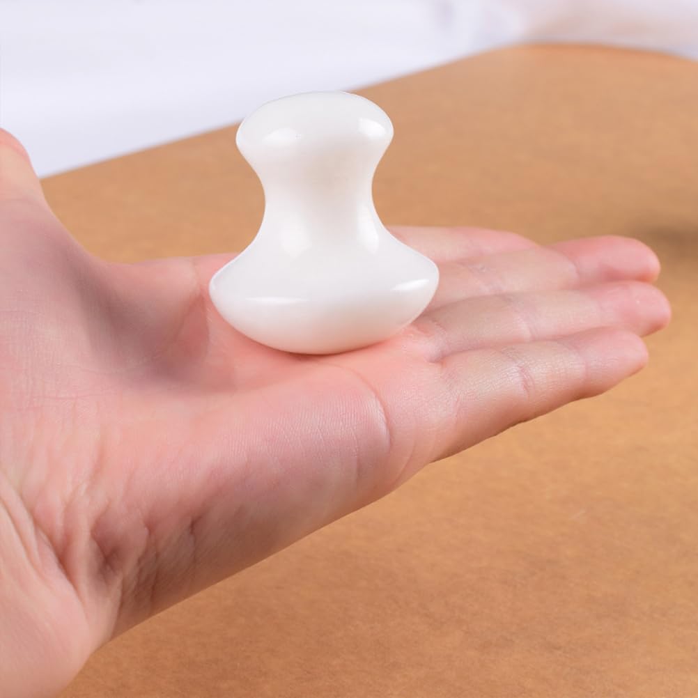 Uonlytech 2Pcs Gua Sha Facial Tools, White Jade Quartz Massage Gua Sha Rollers Stones Scraping Massage Tool for Women Home Spa - Medaid International