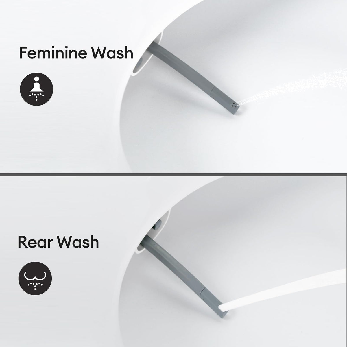 JOMOO Non-electric Bidet Toilet Seat, Personal Hygiene Adjustable Spray Volume Bidet Seat for Elongated Toilets, Dual Nozzle Toilet Seat Attachment with Slow-close Seat & Lid
