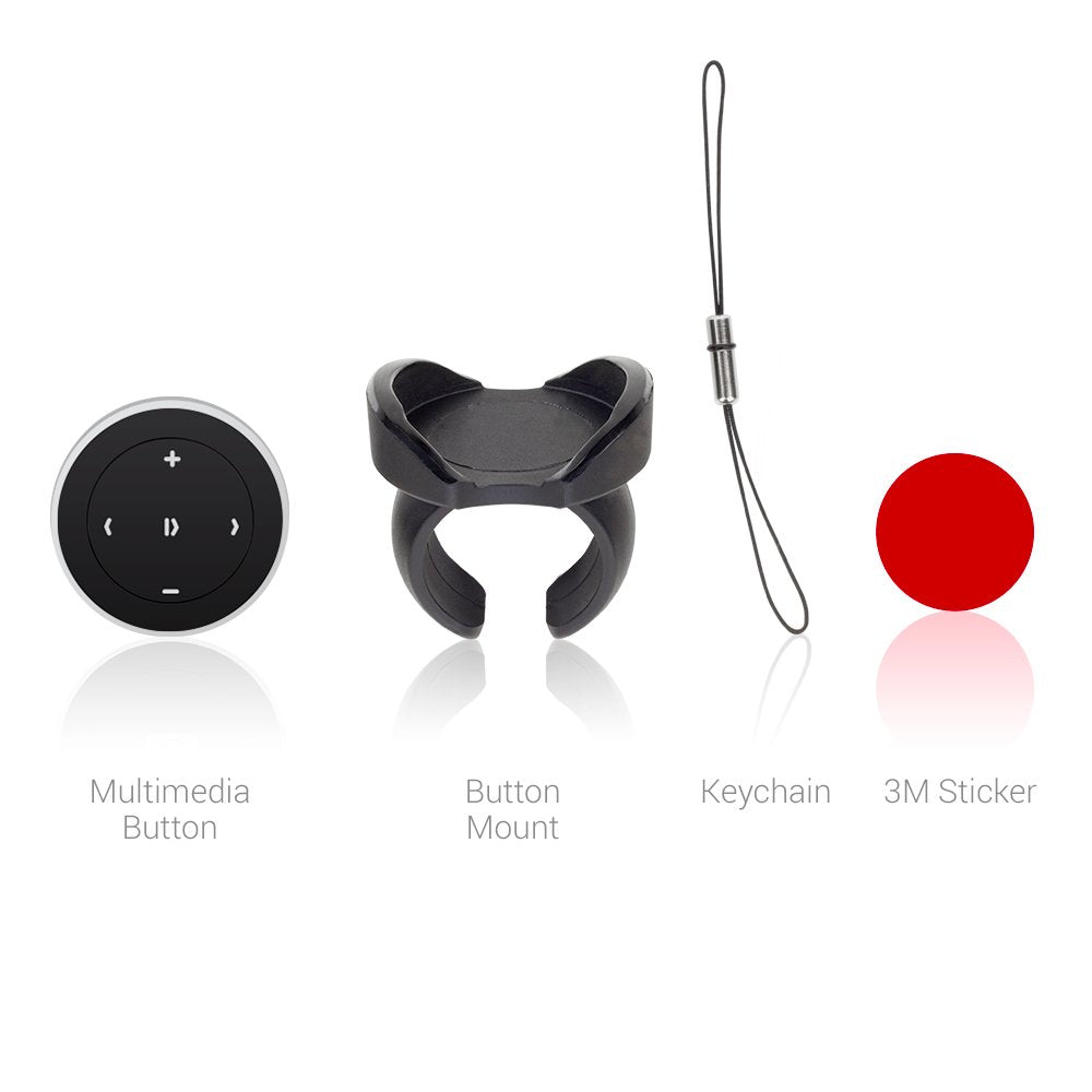 Satechi Bluetooth Media Button with Steering Wheel Mount, Wireless Music & Volume Control for iPhone, iPad, MacBook, Android, Car & Bike Audio Systems - Medaid International