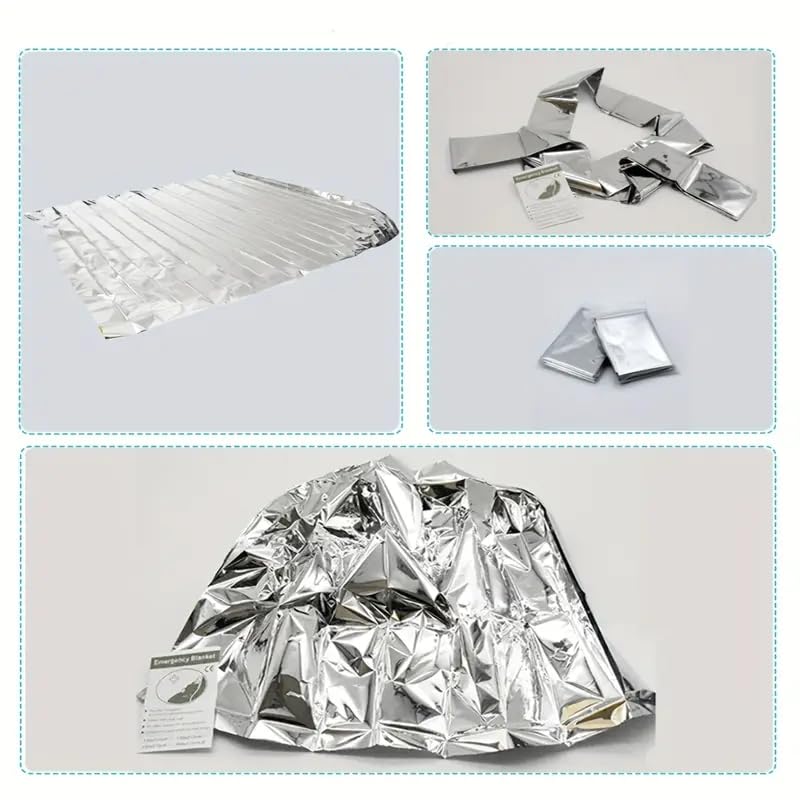 Emergency Mylar Thermal Blankets,Space Blanket Survival kit Camping Blanket, Perfect for Outdoors, Hiking, Survival, Bug Out Bag,Marathons or First Aid