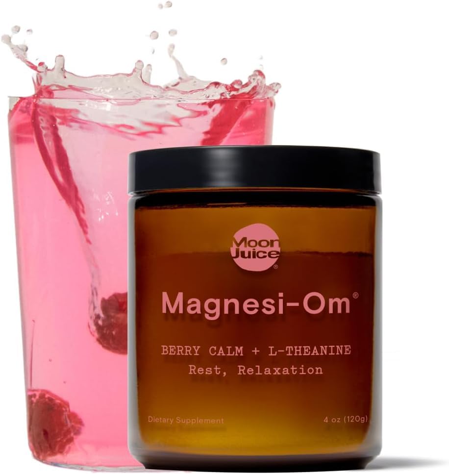 Moon Juice Magnesi-Om Magnesium Powder Supplement - Chelated Magnesium Complex + L-Theanine Blend for Rest, Relaxation & Regularity - Vegan, Non-GMO & No Sugar, Berry, 4 oz, 30 Servings - Medaid International