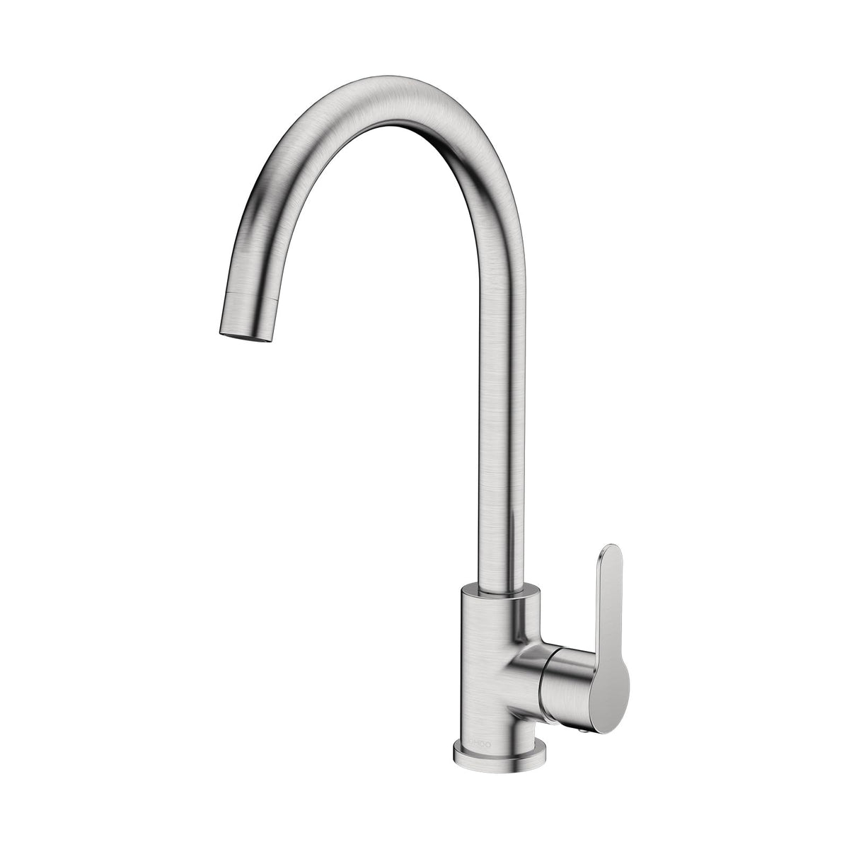 JOMOO Kitchen Faucet, 304 Stainless Steel High Arc 360° Swivel Spout, Single Handle Hot & Cold Mixer Tap, Easy-Clean Brushed Finish, Ceramic Disc Valve, 2 Stainless Steel Braided Hoses